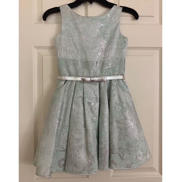 Un Deux Trois Silver and Blue girls party dress